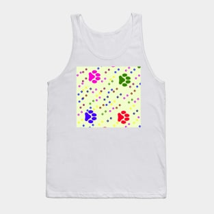 COLORFUL DOG PAWS PATTERN BACKGROUND Tank Top